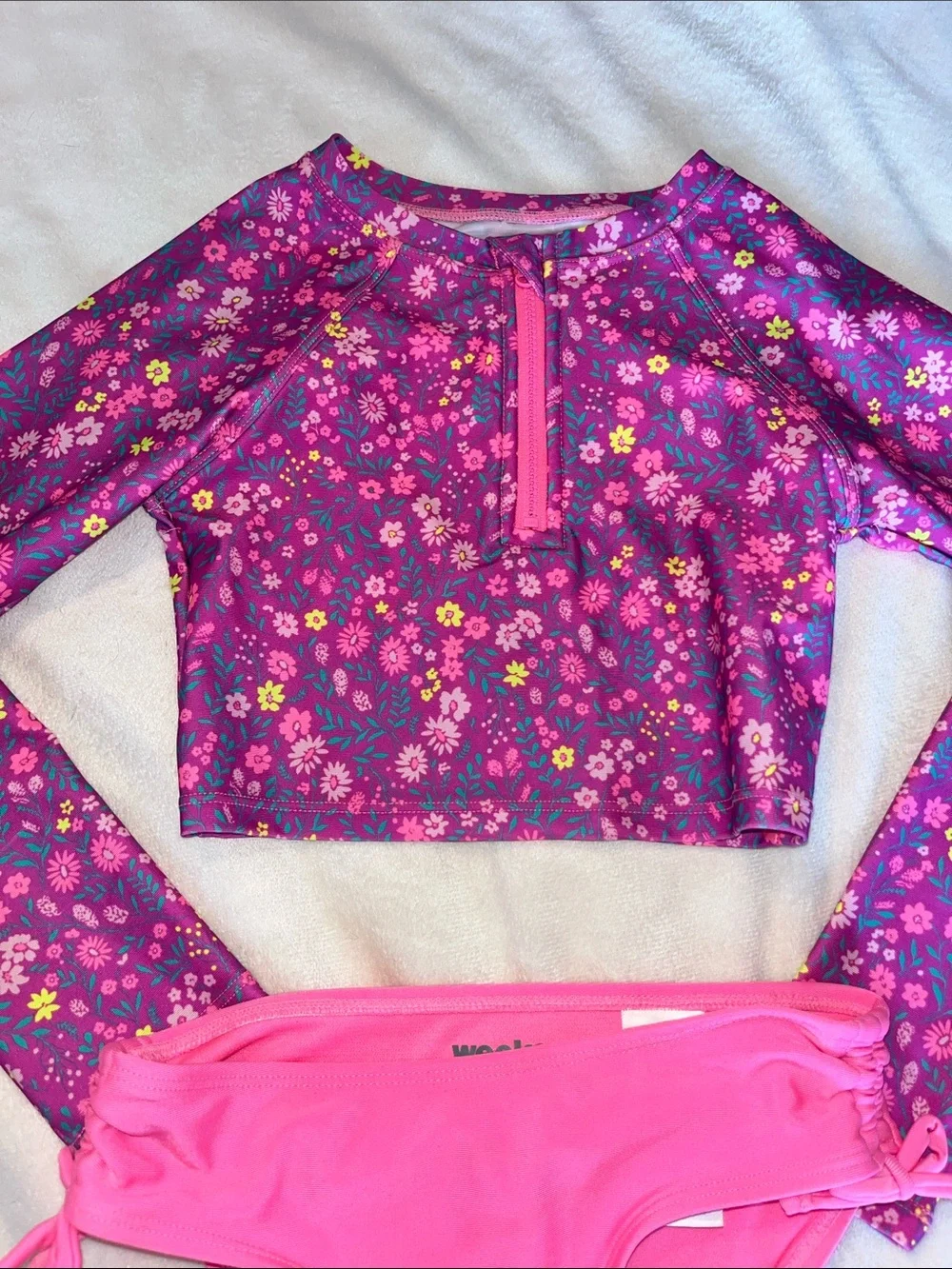 Girls long sleeve tankini swim set- weekend academy